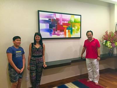 Affordable Custom Made Hand-painted Modern Vibrant Colourful  Abstract Oil Painting In Malaysia Office/ Home @ ArtisanMalaysia.com