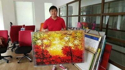 Affordable Custom Made  Modern Vibrant Colourful Scenery Oil Painting On Canvas In Malaysia Office/ Home @ ArtisanMalaysia.com