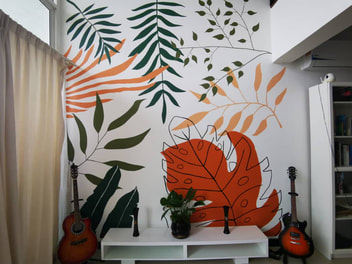 Affordable Minimalist Flora/ Flower Mural Art In Malaysia